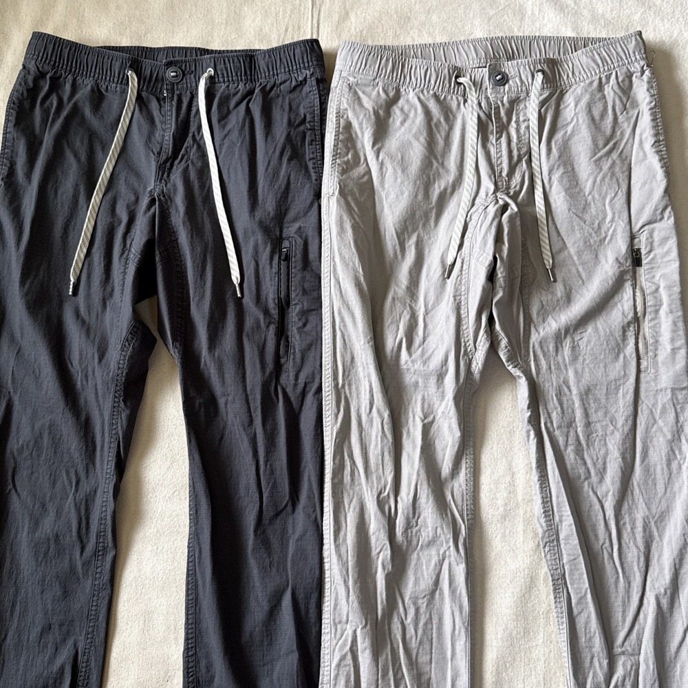 Vuori Ripstop Climber Pants Sz S Lot Of 2 Dark/light Gray Drawstring Stretch